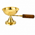 Anga Premium Brass Dhoop Aarti Holder No. 4 with Wooden Handle