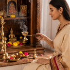Anga Premium Brass Dhoop Aarti Holder No. 4 with Wooden Handle
