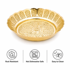 Anga Brass Pooja Tray Embossed No.3 – Decorative Puja Thali