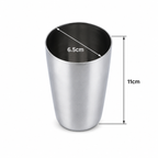 Stainless Steel Tumbler 350 ml Drinking Glass Set of 4 | Food Grade Steel Water Glass | Mirror Finish | Silver