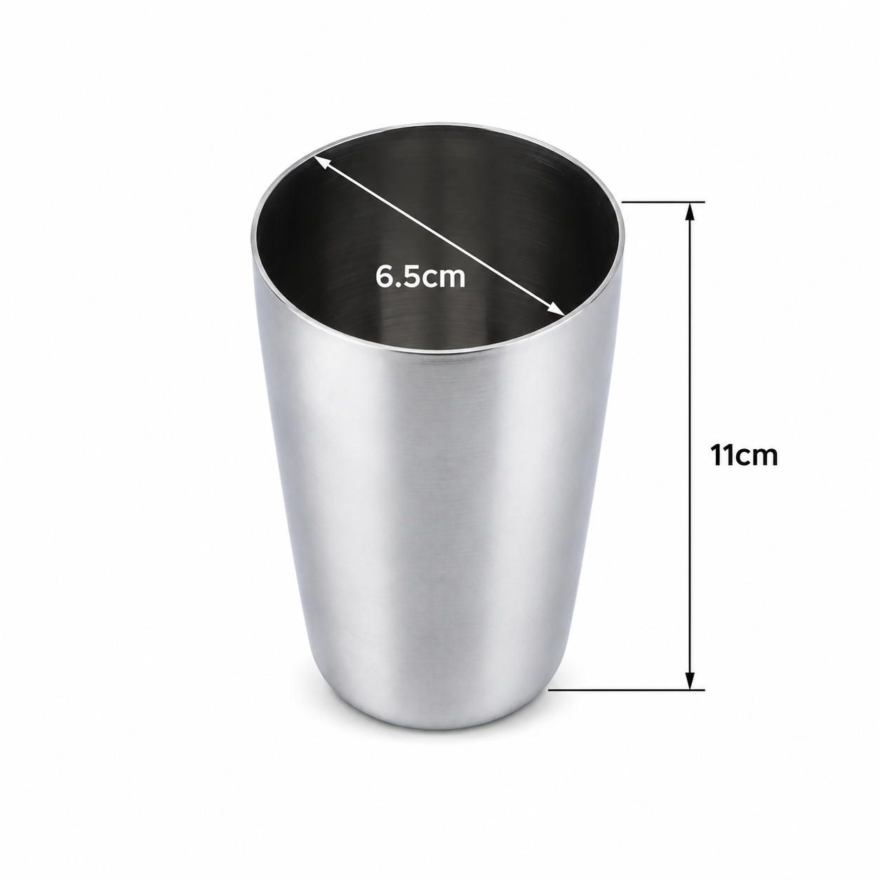 Stainless Steel Tumbler 350 ml Drinking Glass Set of 4 | Food Grade Steel Water Glass | Mirror Finish | Silver