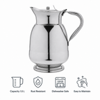 Anga Stainless steel Water Jug Queen No. 6 with Lid and Handle