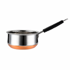 Premium Stainless Steel Copper Bottom Saucepan with Lid | Heavy Gauge Milk & Tea Pan