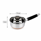 Premium Stainless Steel Copper Bottom Saucepan with Lid | Heavy Gauge Milk & Tea Pan
