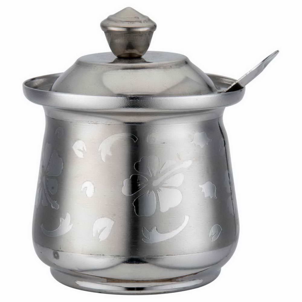 Anga Stainless Steel Ghee Pot with Spoon for Kitchen & Dining Table