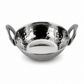 Anga Stainless Steel Hammered Kadai with Handles – 400ml