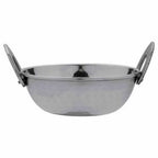 Anga Stainless Steel Hammered Kadai 650ml with Handles