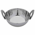 Anga Stainless Steel Hammered Kadai 650ml with Handles