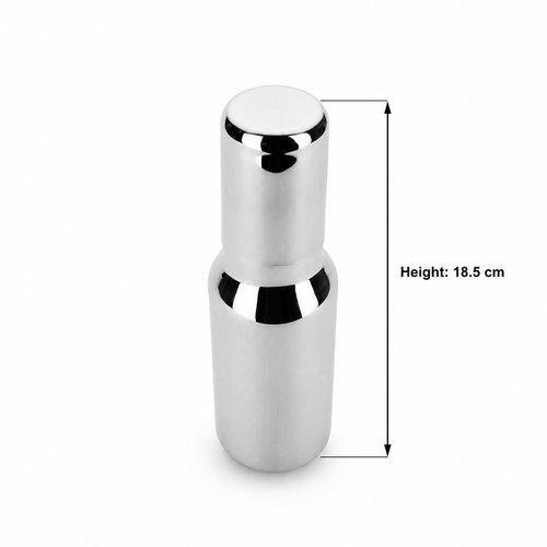 Anga 350 ml stainless steel oil dispenser with a convenient pouring spout. Ideal for cooking oil, ghee, vinegar and dressings. Compact and easy to maintain.