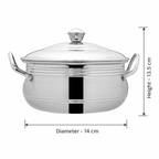 Anga Stainless Steel Serving Bowl with Lid 1250 ml | KitchenStoreIndia