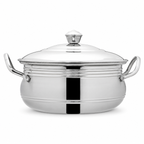 Anga Stainless Steel Serving Bowl with Lid 1250 ml | KitchenStoreIndia