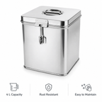 Anga- Stainless Steel Storage Container 4 Litre with Lid