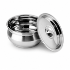 Premium Stainless Steel 2 Litre Serving Bowl with Lid | Food Grade Mirror Finish Serving Bowl