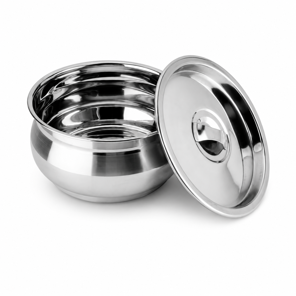 Premium Stainless Steel 2 Litre Serving Bowl with Lid | Food Grade Mirror Finish Serving Bowl