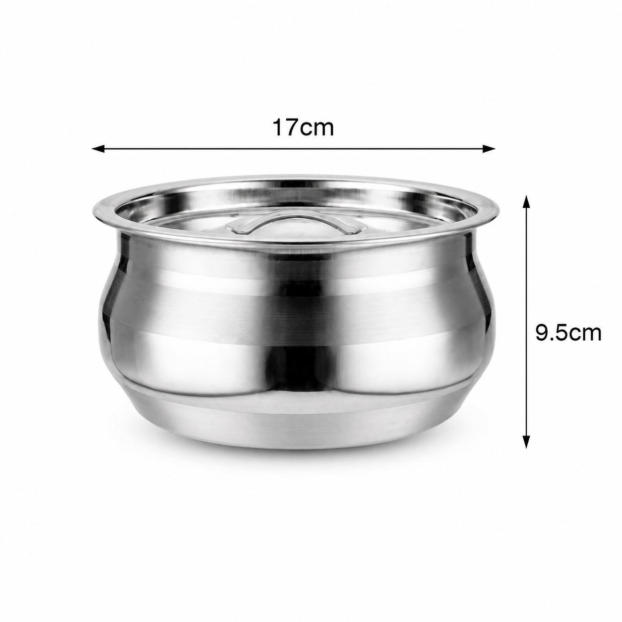 Premium Stainless Steel 2 Litre Serving Bowl with Lid | Food Grade Mirror Finish Serving Bowl