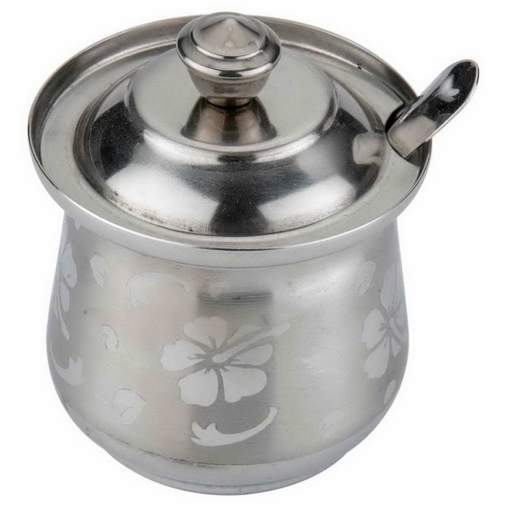 Anga Stainless Steel Ghee Pot with Spoon for Kitchen & Dining Table