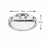 Premium Stainless Steel Oval Dinner Bojana Plate | Heavy Duty Mirror Finish Dining & Serving Plate