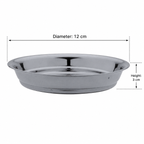 Stainless Steel Serving Snacks Plates Set of 5 | Round Food Grade Snack & Side Dish Plates | Mirror Finish