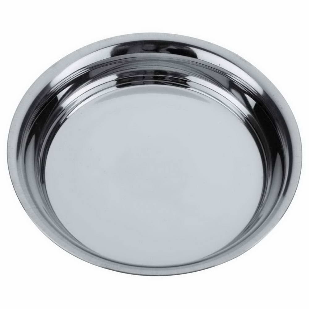 Stainless Steel Serving Snacks Plates Set of 5 | Round Food Grade Snack & Side Dish Plates | Mirror Finish