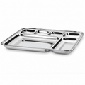 Stainless Steel Square Dinner Bojana Plate | Heavy Duty Thali Plate for Breakfast, Lunch & Dinner | Rust Resistant Mirror Finish