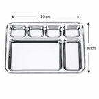 Stainless Steel Square Dinner Bojana Plate | Heavy Duty Thali Plate for Breakfast, Lunch & Dinner | Rust Resistant Mirror Finish