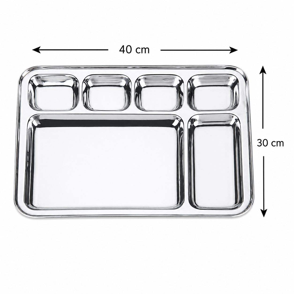 Stainless Steel Square Dinner Bojana Plate | Heavy Duty Thali Plate for Breakfast, Lunch & Dinner | Rust Resistant Mirror Finish