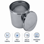 Anga Stainless Steel Storage Dabba Container 1 Litre with Lid