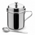 Anga DLX Stainless Steel Ghee Cup No.3 260 ML with Lid & Spoon