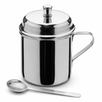 Anga DLX Stainless Steel Ghee Cup No.3 260 ML with Lid & Spoon