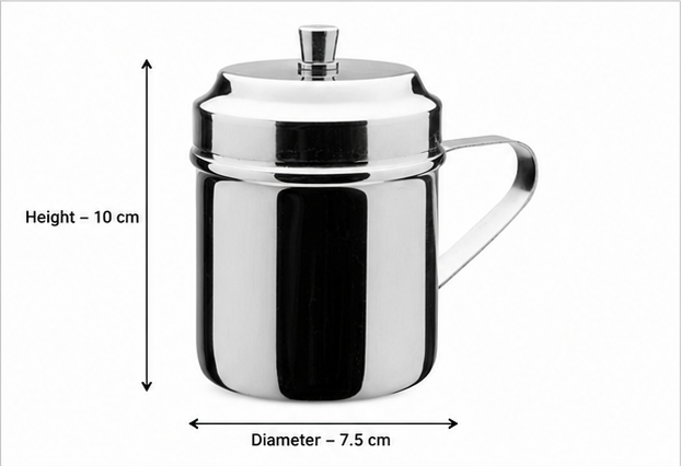 Anga DLX Stainless Steel Ghee Cup No.3 325 ML