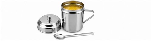 Anga DLX Stainless Steel Ghee Cup No.3 325 ML