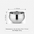ANGA Stainless Steel Kundan Chatty 1.75 L | Kitchen Washing Vessel