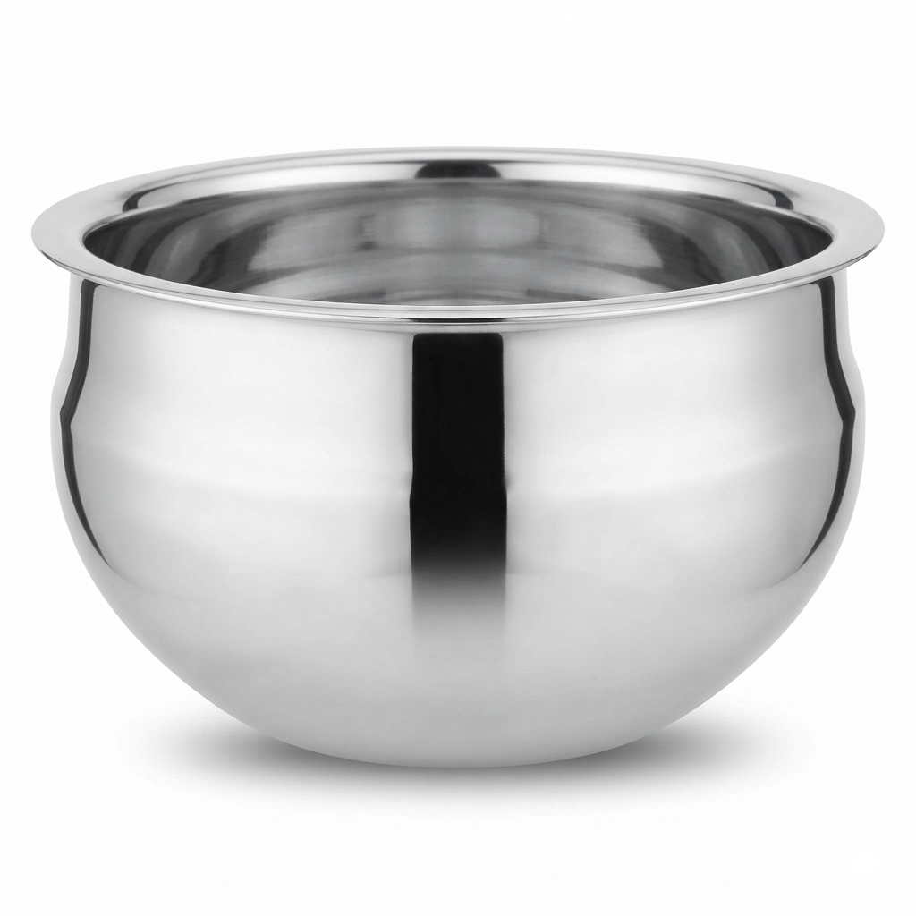 ANGA Stainless Steel Kundan Chatty 1.75 L | Kitchen Washing Vessel