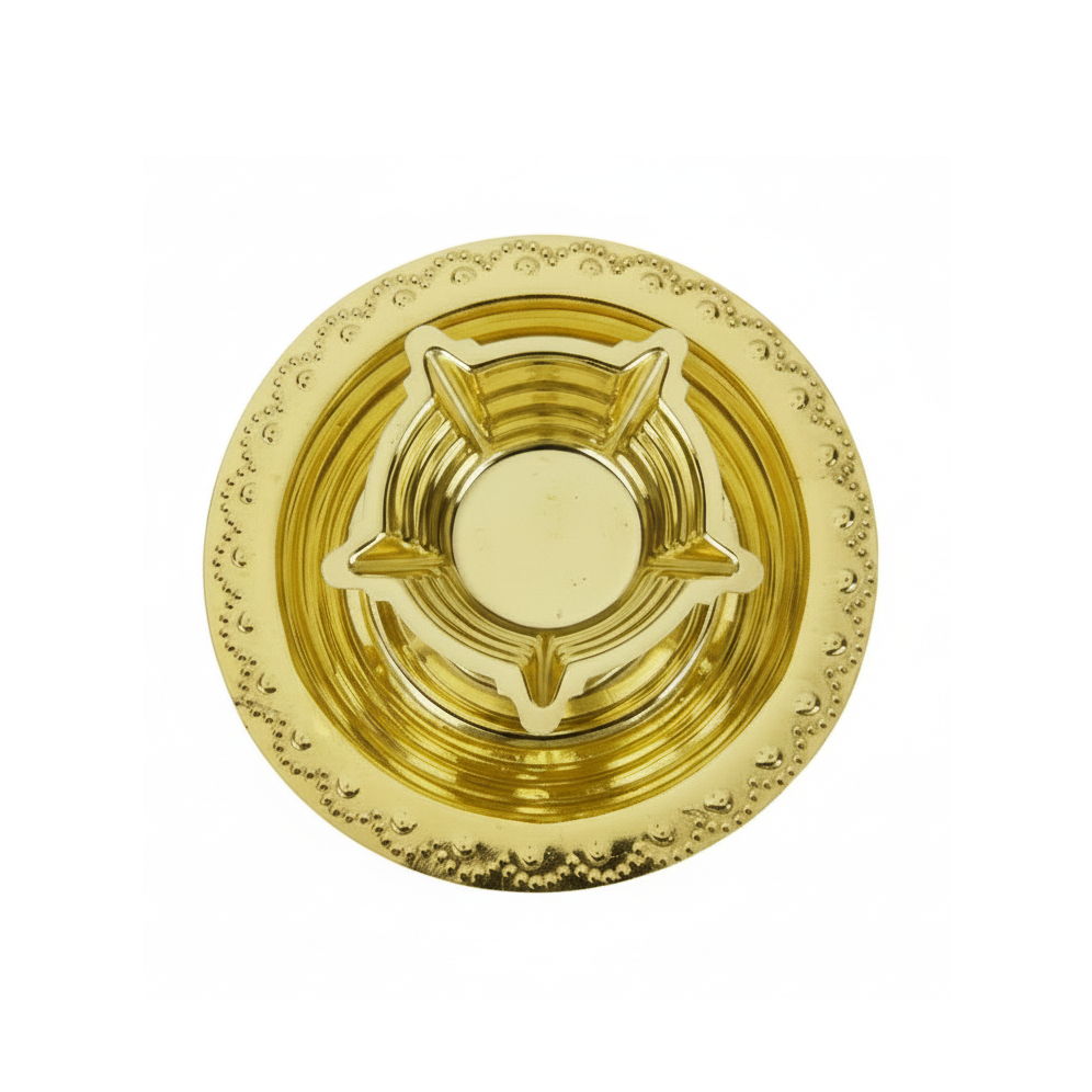Brass Agal Five Star Deepam with Plate – Traditional 5 Face Diya Vilakku for Pooja, Karthigai Deepam & Home Decor