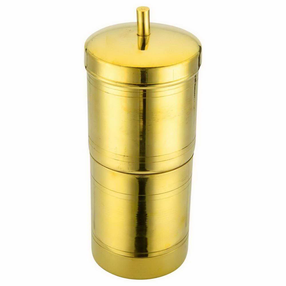 Brass South Indian Coffee Filter 300ml – Traditional Degree Coffee Maker | Authentic Filter Kaapi Maker | Pure Brass Coffee Drip Maker for Home & Kitchen