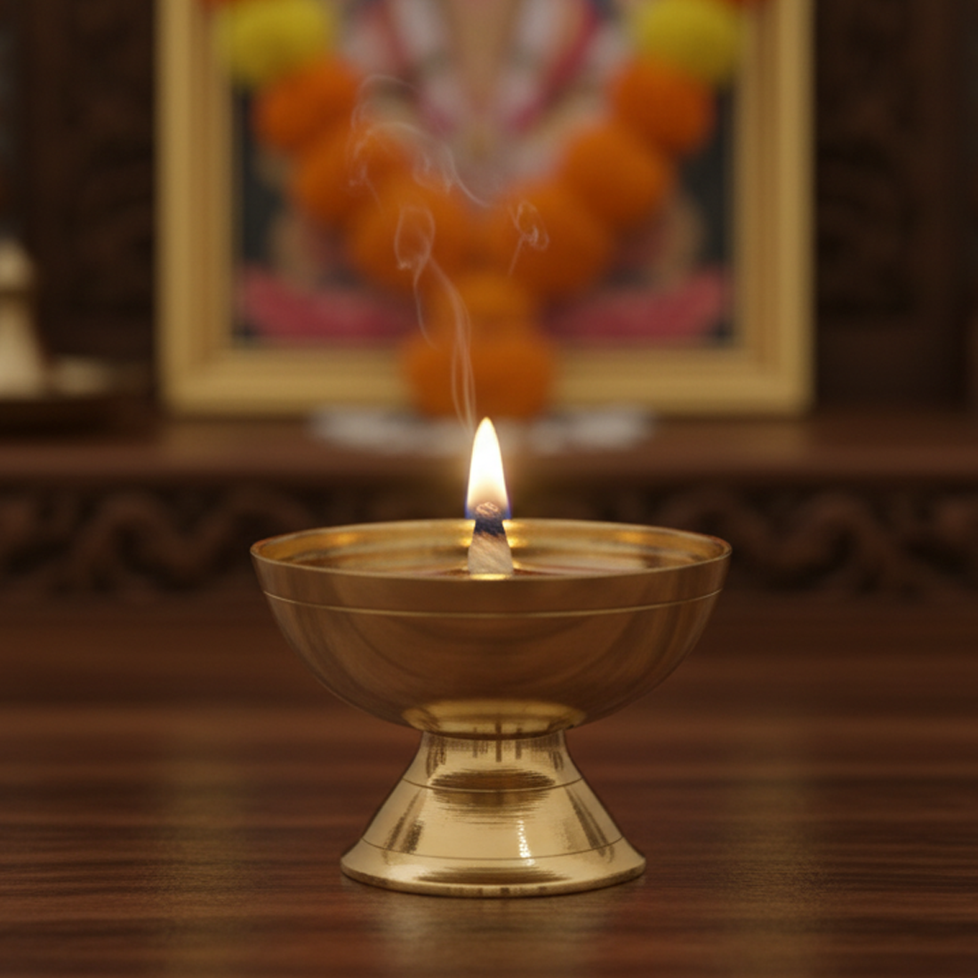 Pure Brass Akhand Diya / Nanda Vilakku – Traditional Long-Lasting Oil Lamp for Pooja, Home Decor & Festive Lighting