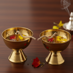 Pure Brass Akhand Diya / Nanda Vilakku – Traditional Long-Lasting Oil Lamp for Pooja, Home Decor & Festive Lighting
