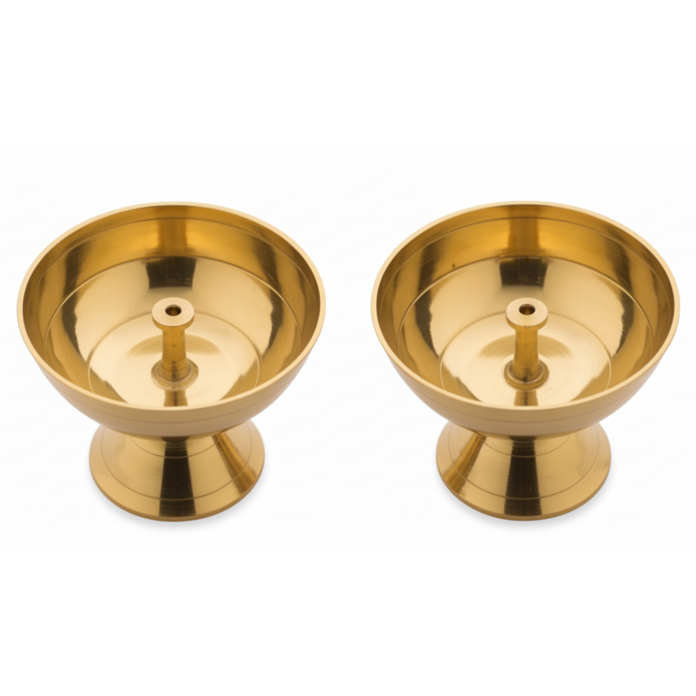 Pure Brass Akhand Diya / Nanda Vilakku – Traditional Long-Lasting Oil Lamp for Pooja, Home Decor & Festive Lighting
