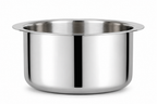 Stainless Steel Cooking Pot 1.7 Litre | 22 Gauge Flat Base Tope, Patila & Tapeli | Kitchen Cooking Vessel