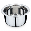 Stainless Steel Cooking Pot 1.7 Litre | 22 Gauge Flat Base Tope, Patila & Tapeli | Kitchen Cooking Vessel