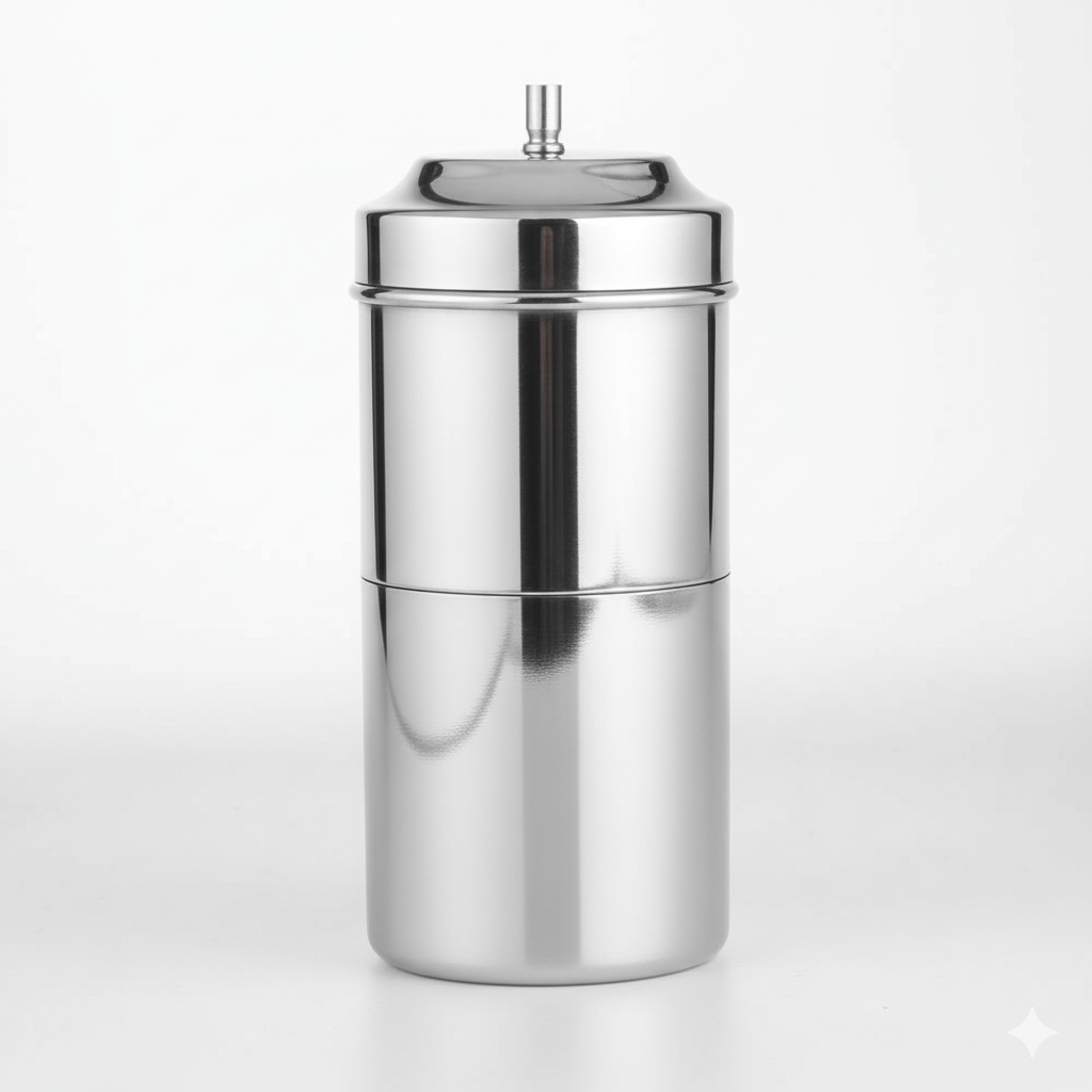 Standard 500 ml Stainless Steel South Indian Coffee Filter No.5 | Traditional Indian Filter Coffee Maker | Strong Decoction Drip Brewer